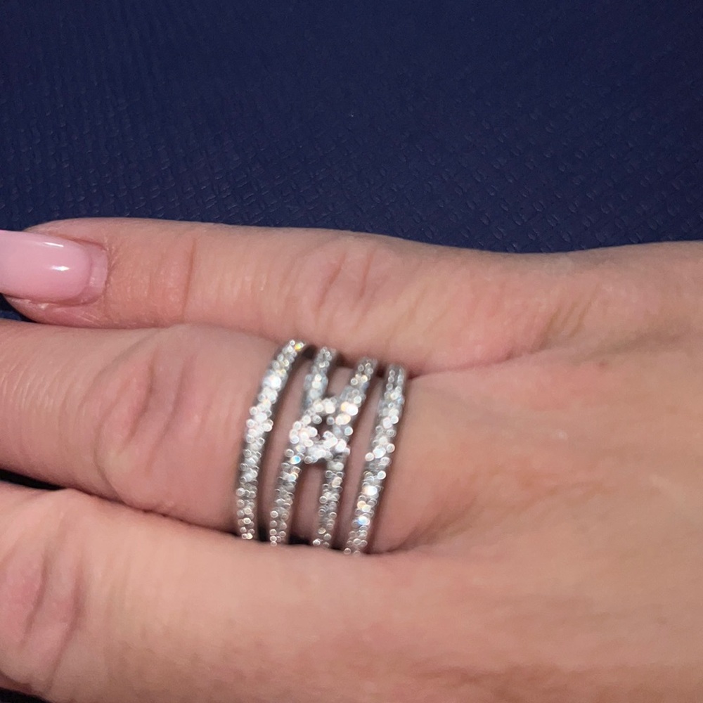 Silver Swarovski creativity ring